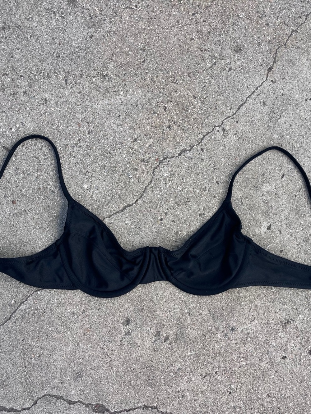 J Crew 1993 bikini top underwire 32B black swimsuit swimwear $90 xs xxs swim